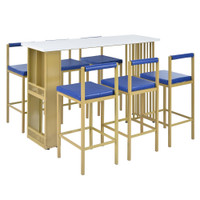 The Hashier Blue 7-Piece Dining Collection