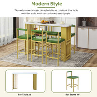 The Hashier Green 7-Piece Dining Collection