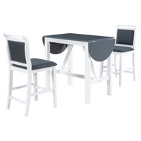 The 3pc Jalini Grey and White Dining Collection