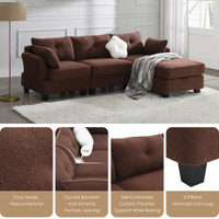 The Teddy Brown Cozy USB Storage Simple Sectional