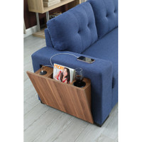 The Bankier Blue 3PC Pull Out Storage Sectional