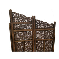 The Benzarani Hand Carved Foldable 4 Wooden Partition Screen/Divider