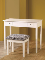 The White Lift-Top Vanity With Stool