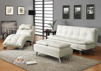 Sophisticated Modern Living Room Chaise in White