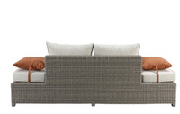 The Salena Gray Wicker Sofa & Ottoman Set