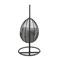 The Simona Black Wicker & Metal Patio Swing Chair