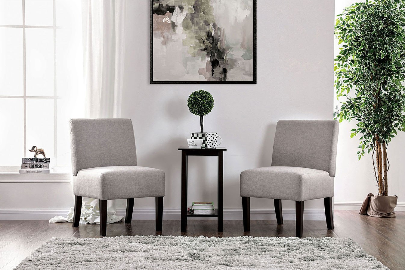 The Elias Light Gray Accent Chair Set Miami Direct Furniture