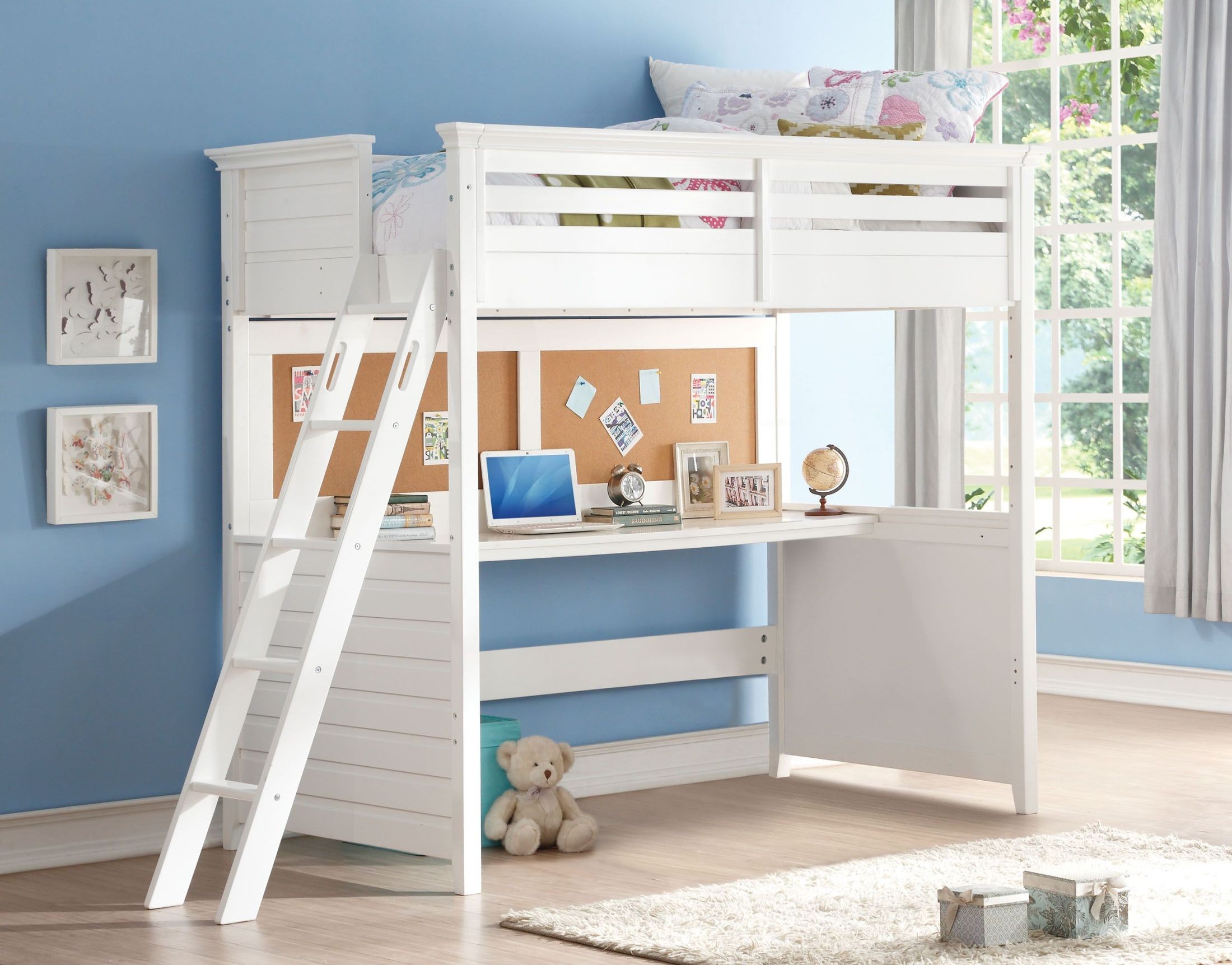 bunk bed with table