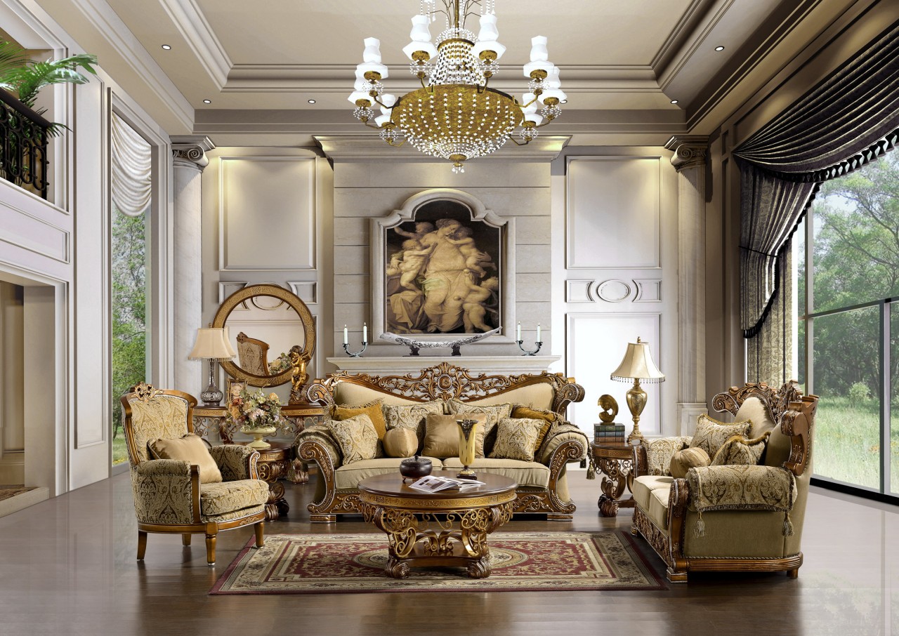 Huston Gold Living Room Collection Miami Direct Furniture