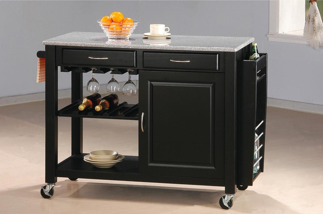 Granite Top Kitchen Cart Miami Direct Furniture