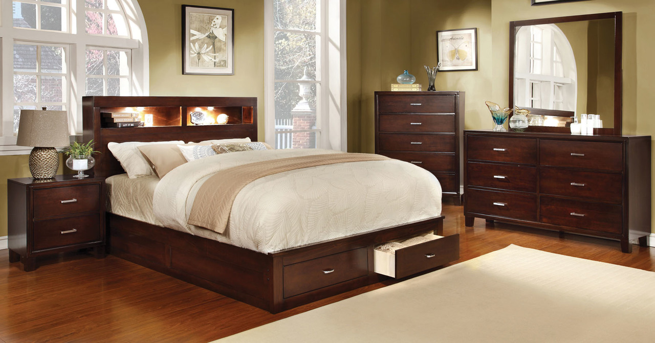 The Gerico Ii Brown Cherry Bedroom Collection Miami Direct Furniture