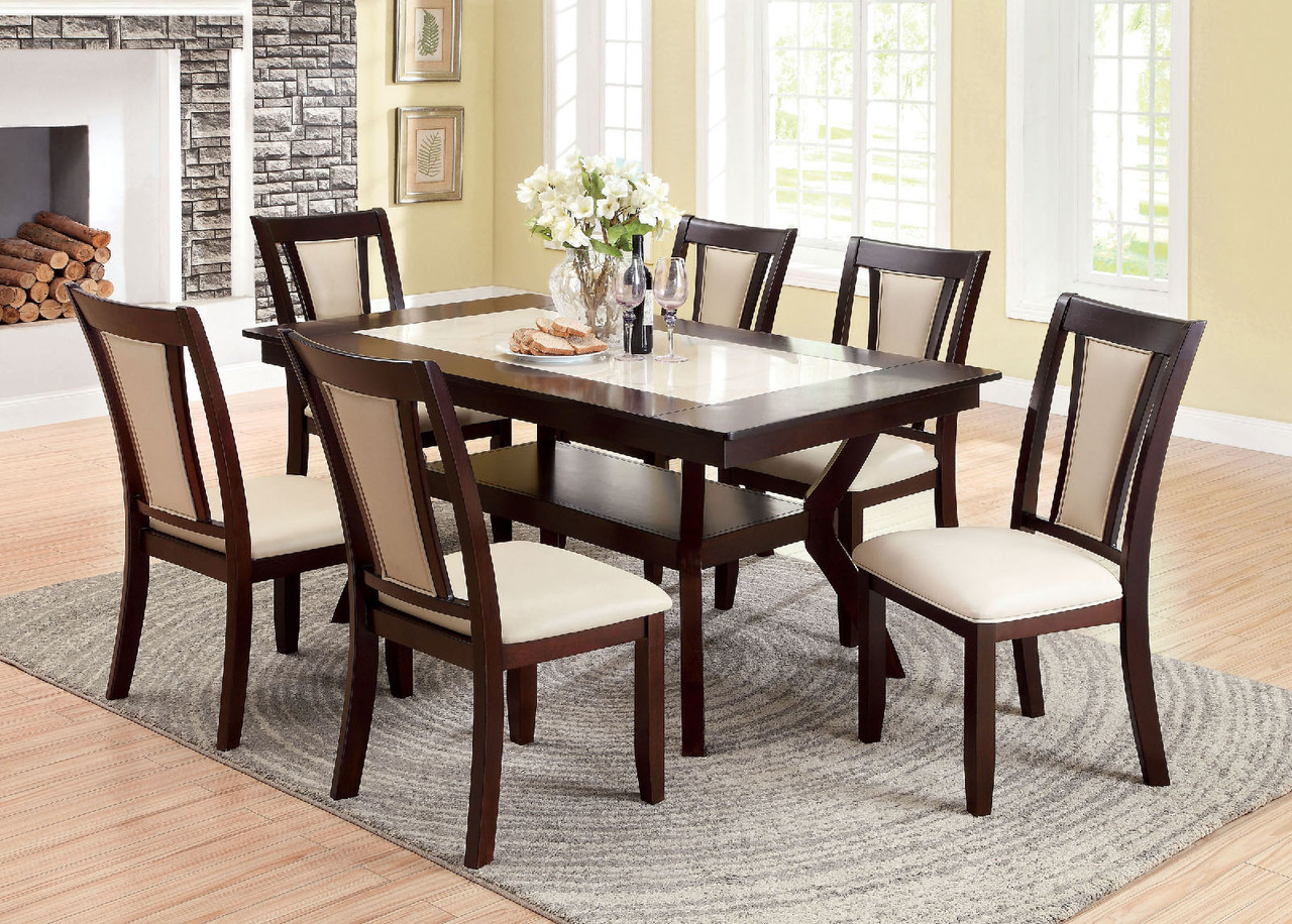 The Brent Marble Top Dining Set Miami Direct Furniture