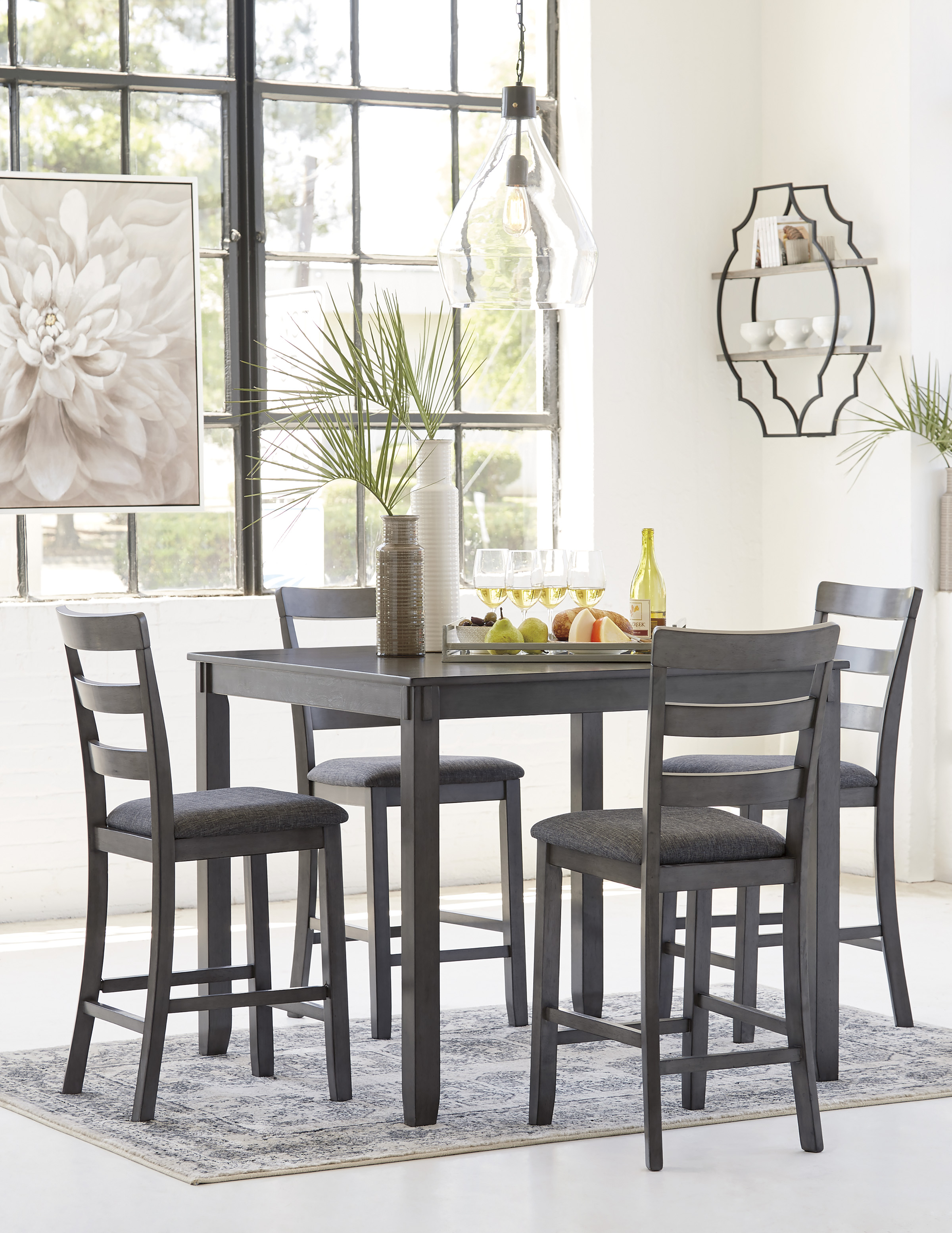 5 pc counter height dining table set