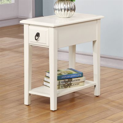 The Jeana White Chairside Table Miami Direct Furniture