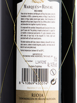 Marqués de Riscal Rioja Reserva - Label