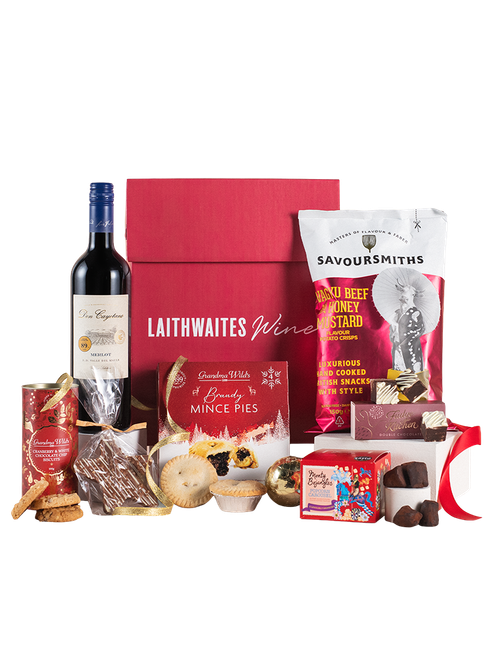 The Christmas Fireside Red Wine & Treats Hamper
