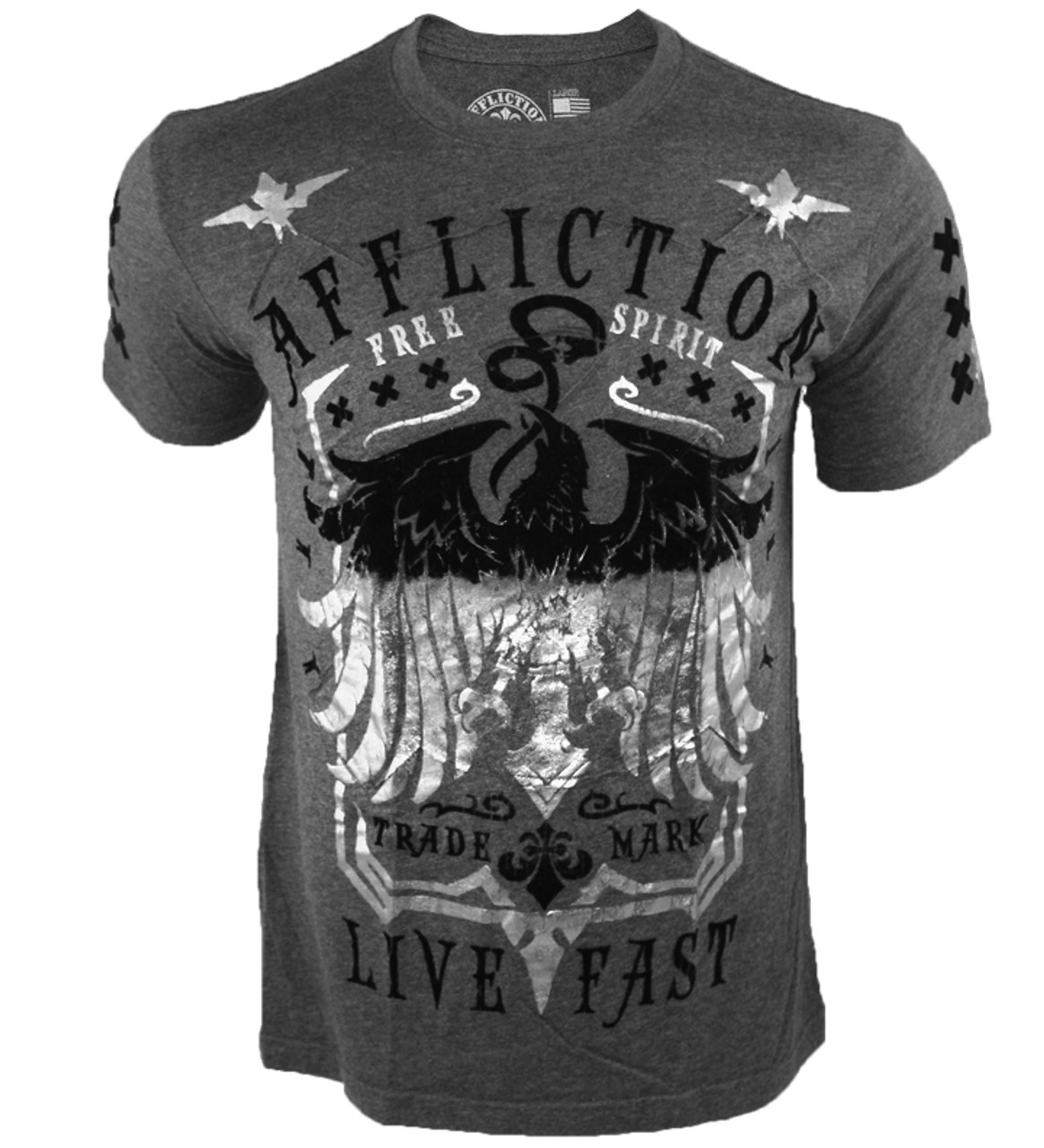 Affliction Easyriders Open Round T-Shirt - Men's T-Shirts in Black Vapor  Wash