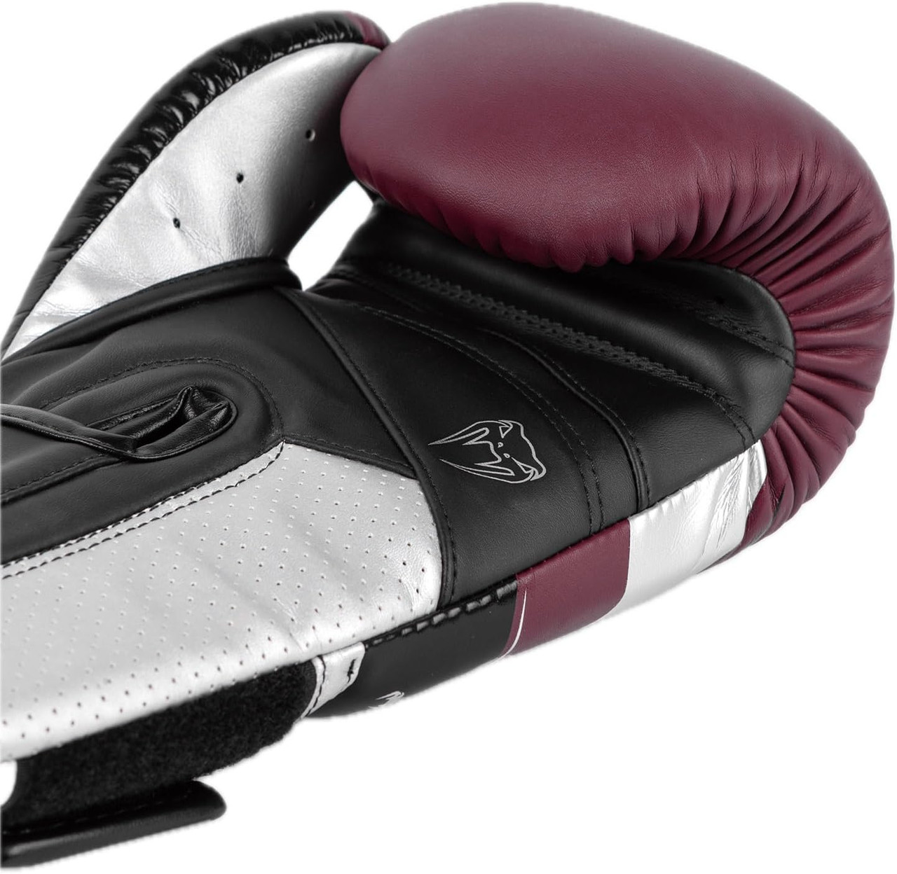 Venum Elite Evo Boxing Gloves - Burgundy/Silver