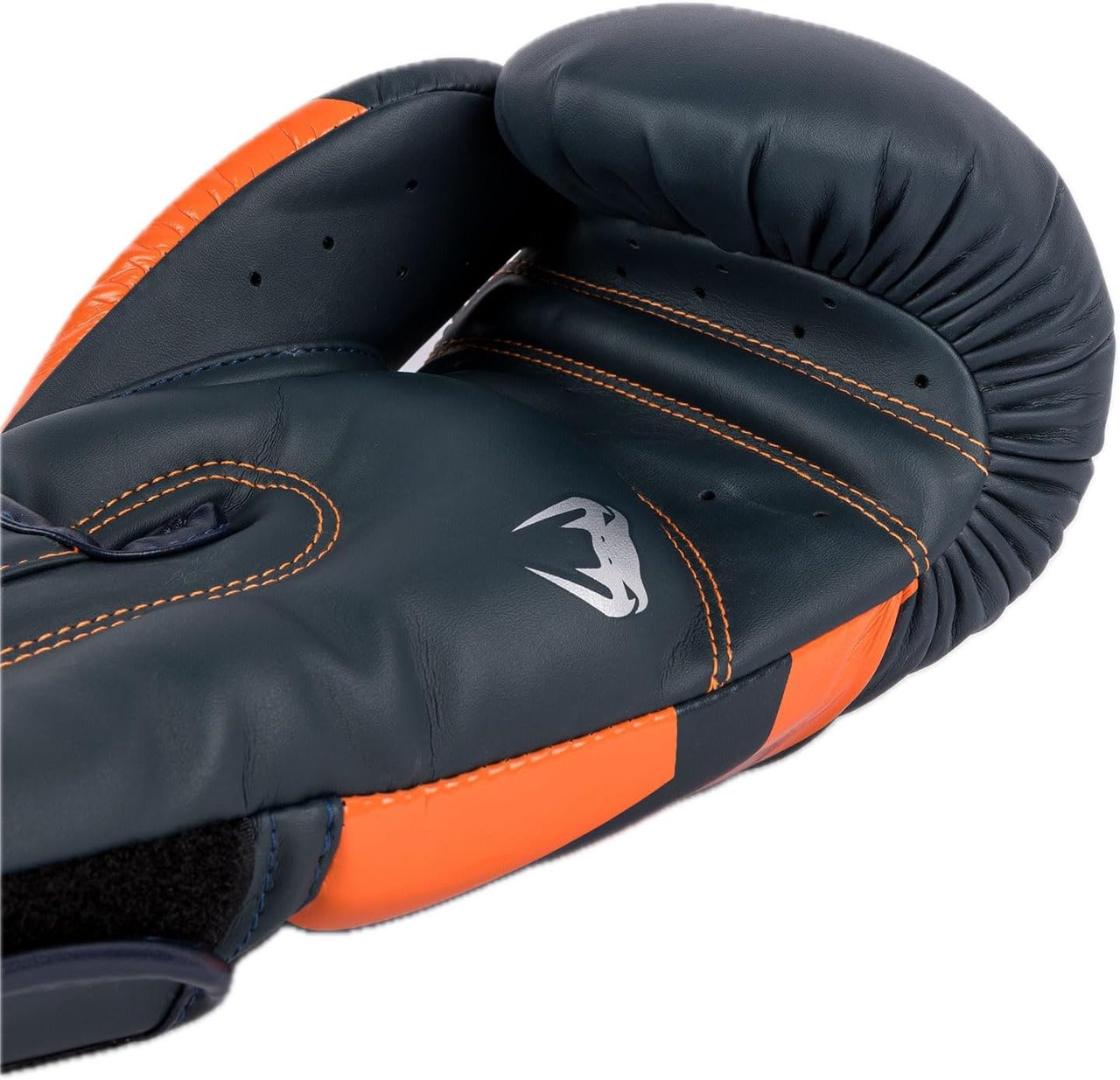 Venum Elite Evo Boxing Gloves - Navy/Silver/Orange