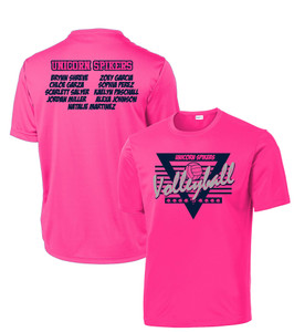 UNICORN SPIKERS VOLLEBALL PINK DRI TEK TEE UNICORN SPIKERS VOLLEBALL PINK DRI TEK TEE