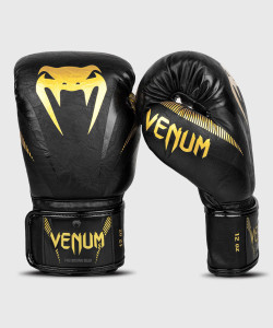 Venum Impact Boxing Gloves BLACK/GOLD Venum Impact Boxing Gloves BLACK/GOLD