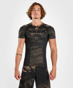 Venum Gorilla Jungle Rashguard Short Sleeves - Black/Sand Venum Gorilla Jungle Rashguard Short Sleeves - Black/Sand