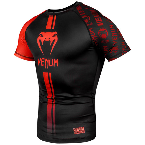 VENUM LOGOS RASHGUARD - SHORT SLEEVES - BLACK/RED