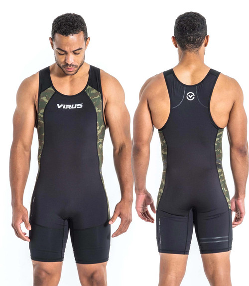 Virus Au95 Bioceramic ELEVATE III Weightlifting Singlet - Black/Green Camo