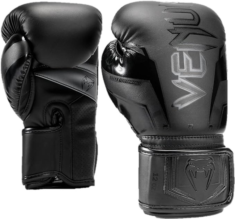 Venum Elite Evo Boxing Gloves - Black/Black