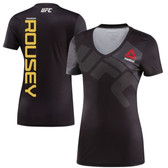 UFC Reebok Ronda Rousey Black & Gold Women's V-Neck Jersey