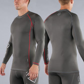 Virus Mens Stay Warm Coffee Charcoal Long Sleeve Compression Top (SiO2) 