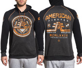 American Fighter Wyoming L/S Raglan Hoodie BLACK MASS