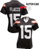 Custom Womens Blinged Football BROWN Joe Flacco Jersey