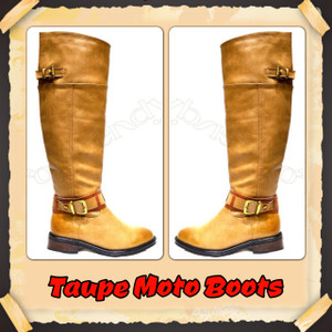 Design By Jacobies Taupe Moto Boots