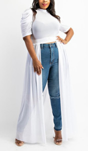 Plus Size White High Low Shirt