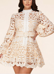 Crochet & Lace Mini Dress