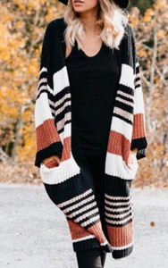 Joanna Striped Long Sweater 