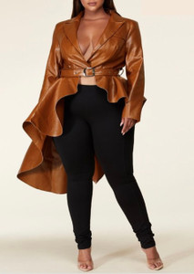 Plus Size High Low Peplum Top