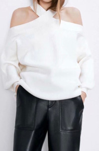 White Cold Shoulder Top