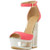 C Label Dolce 4 Neon Pink Platform Wedge Sandals