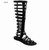 C Label Leaf Black Gladiator Sandals