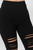 Black High Waist Ripped Leggings