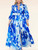 Plus Size Electric Blue Tie Dye Maxi Dress