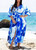 Plus Size Electric Blue Tie Dye Maxi Dress
