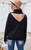 Black Turtleneck Back Cutout Sweater