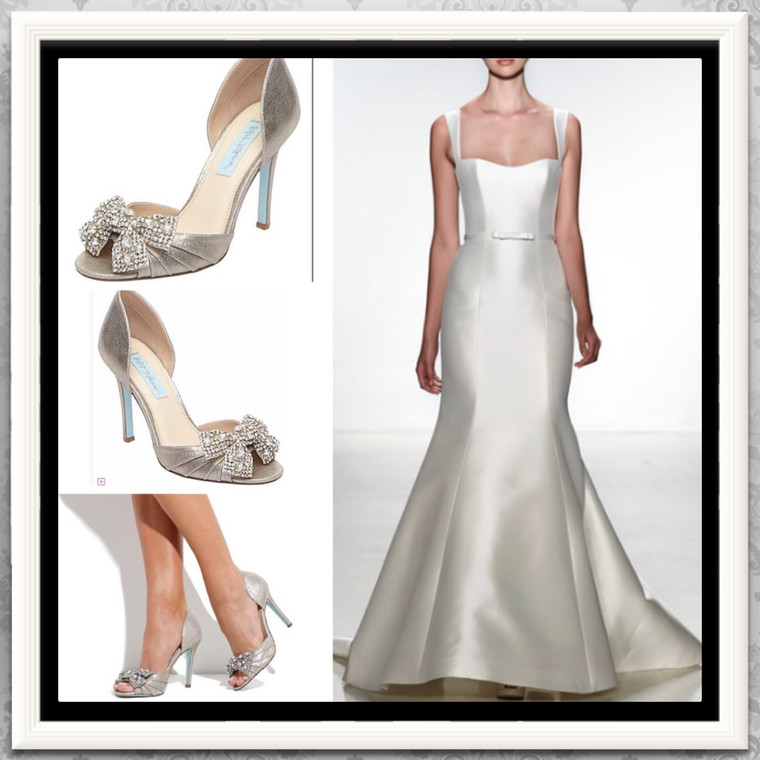 Betsey Johnson Silver Metallic Gown Pumps