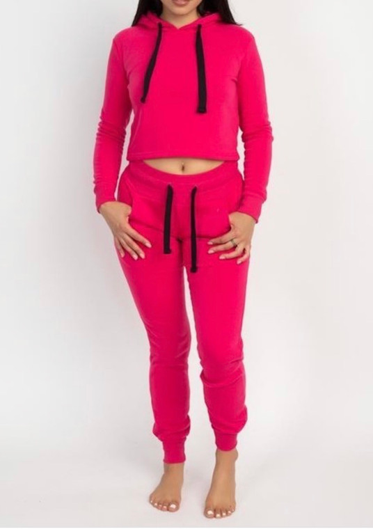 Chill Out Fleece Set (Fuchsia)
