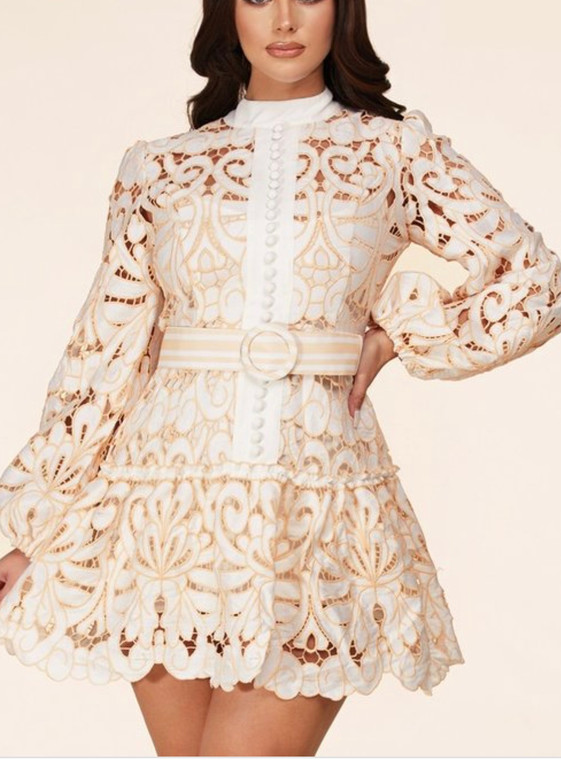 Crochet & Lace Mini Dress