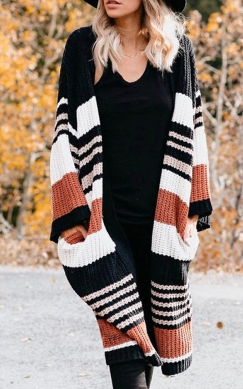 Joanna Striped Long Sweater 