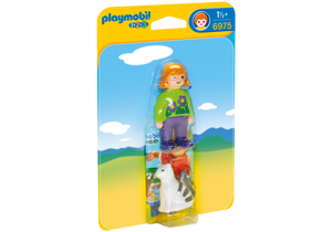 Playmobil 1.2.3 Woman with Cat (6795)